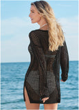 Crochet Tunic Cover Up Black Beauty