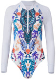 Blanc Long Sleeve One Piece Floral Fancy