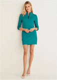 Ponte Zip Front Mini Dress Tropical Green