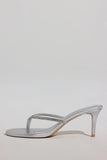 Heeled Sandal in Silver