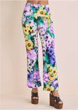 Satin Flare Pant Monets Garden
