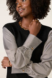 Dana Satin Sleeve Twofer Sweater