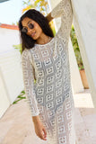 Being Shady Natural Open Knit Midi Cover Up SALE