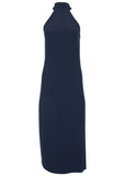 High Neck Midi Dress Navy