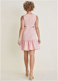 Fluted Satin Mini Dress Lilac