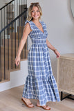 Ruth Blue Plaid Maxi Dress FINAL SALE