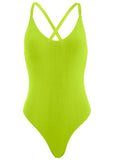 High Leg One Piece Lime