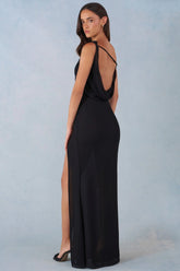 One Shoulder Maxi Dress in Black