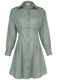 Pleated Shirt Dress Iceberg Green