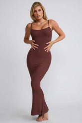 Modal Scoop Neck Maxi Dress in Chocolate