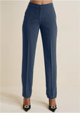 High Rise Straight Trousers Navy