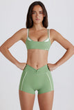 Soft Active Twist Front Mini Shorts in Jade
