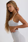 Soft Active Sweetheart Neck Sports Bra in Grey