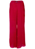 Plisse Wide Leg Pants Red