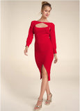 Sweater Dress With Shrug Red