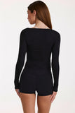 ButterCloud Tie Front Top in Black