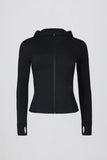 Soft Active Hooded Mid Layer Jacket in Black