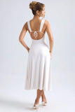 Sweetheart Neck Ruched Midaxi Dress in Ivory