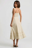 Cotton Poplin A Line Midaxi Dress in Ivory