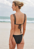 Strappy Triangle Bikini Top Black Beauty