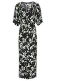 Twist Front Maxi Dress Exotic Shadow Floral