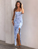 THEO MAXI DRESS BLUE FLORAL