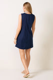 High Neck Shift Mini Dress
