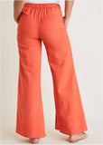 Linen Side Slit Pant Burnt Orange