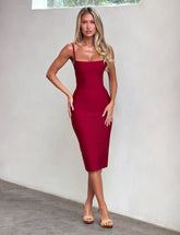 MIDORI MIDI BANDAGE DRESS CHERRY