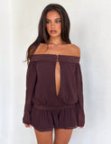 TESSIE PLAYSUIT BROWN