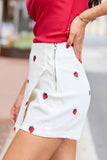 My Favorite Strawberry Embroidered Skort