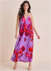 Beaded Halter Maxi Offset Sensual Bouquet