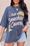 Play Something Country Charcoal Oversized Graphic Tee
