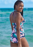 Fierce Tankini Top Midnight Leaf