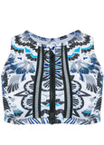 Lorelai High Neck Zip Top Calypso Bloom