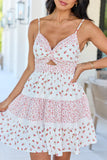 Lakin Red Floral Tiered Dress