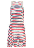 Printed Fit And Flare Dress Tricolor Boardwalk Stripe