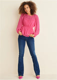 Sheer Beauty Blouse Hot Pink