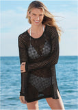 Crochet Tunic Cover Up Black Beauty