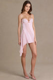 Satin Embellished Cupped Mini Dress in Blossom