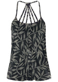 Back Detail Printed Tank White Black