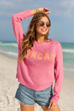 Are We There Yet Orange and Pink Vacay Sweater