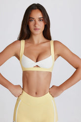 Soft Active Twist Front Sports Bra in Lemon