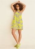Twist Halter Dress Exotic Shadow Floral