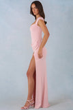 Modal Sweetheart Neck Cowl Waist Maxi Dress in Blush Pink