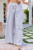 Mia White Black Pinstriped Pull On Pants