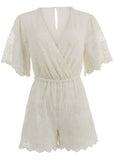 Lace Romper Cream