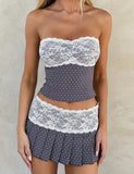 KITTIE LACE CORSET GREY DOT