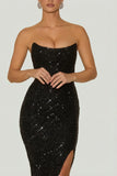 Embellished Corset Gown in Black