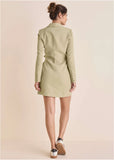 Belted Blazer Mini Oxford Tan